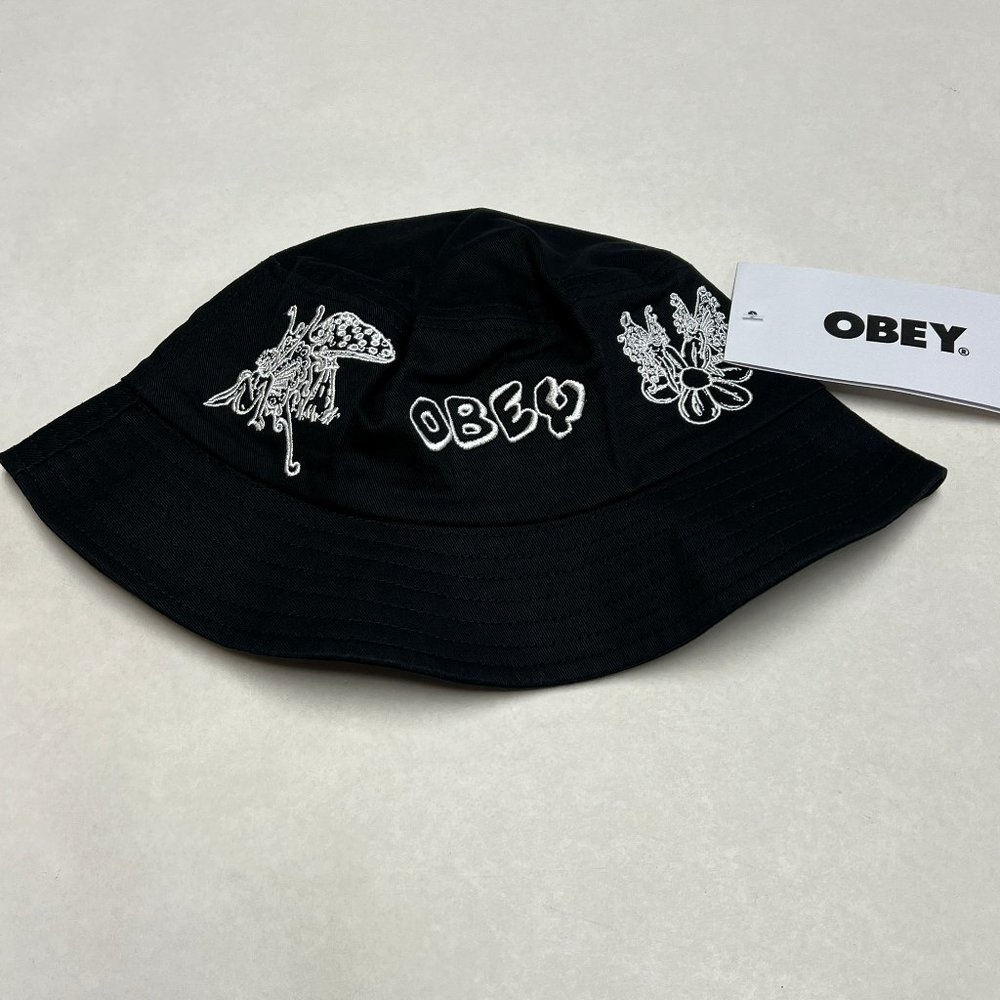 Obey Bucket Hat "Helpers" Black NWT